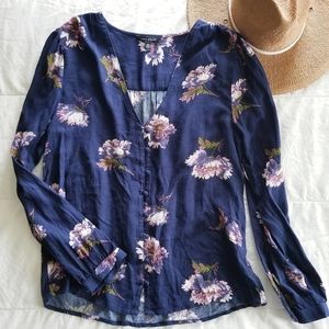 Lucky Brand ◇ Navy Blue Floral Top